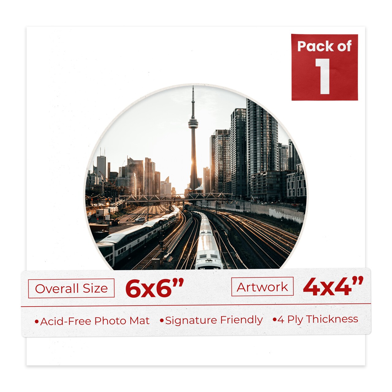 Golf Ball Texture Mat Board for 6x6 Frames - Circle Opening for 4x4 Photos